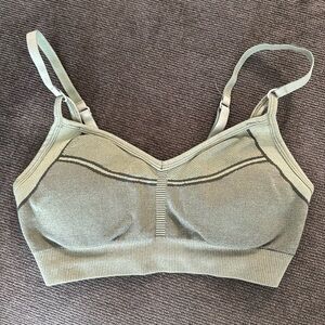 Athleta lightly-lined olive green sports bra
